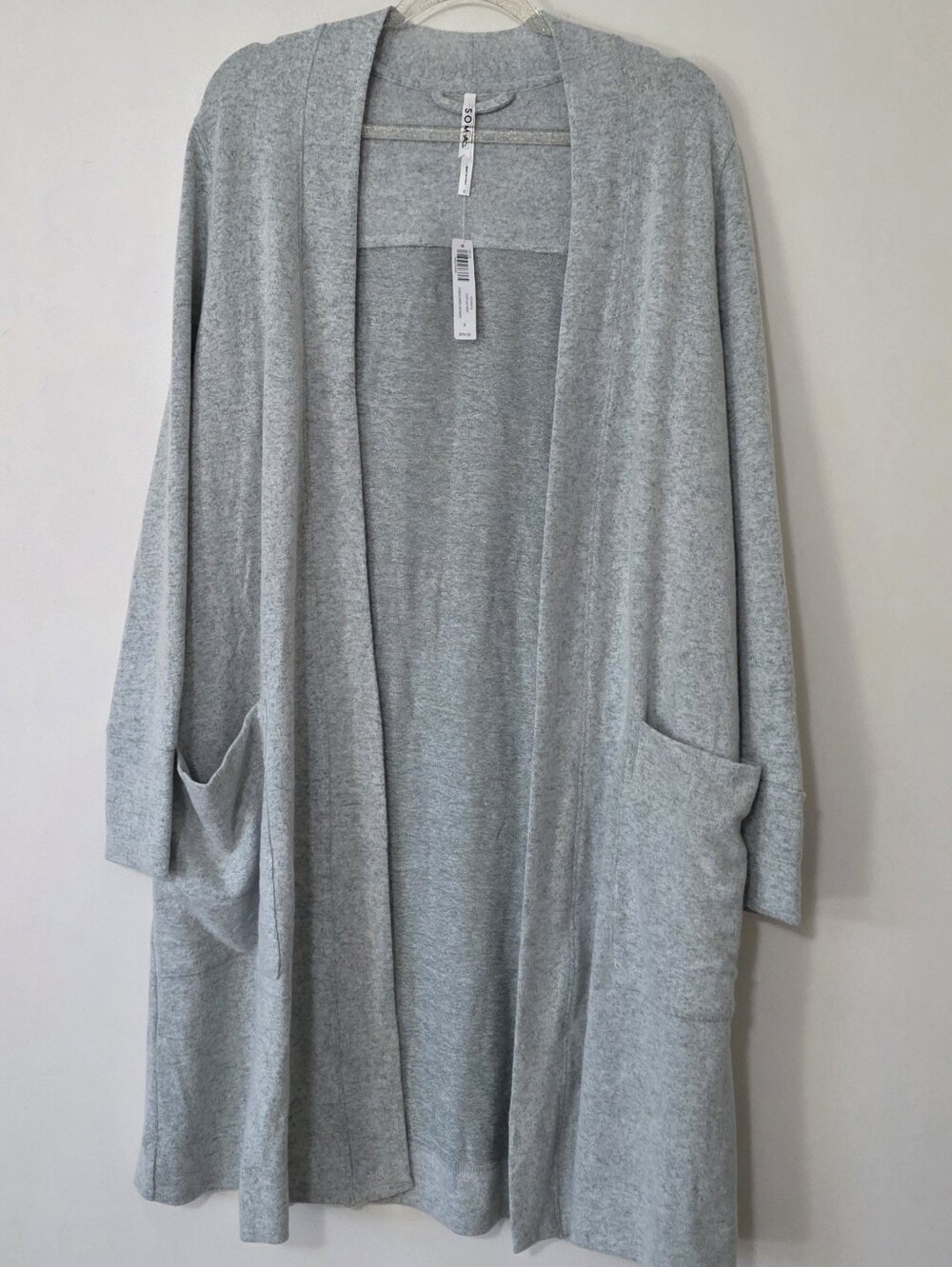 NWT Soma Light Green Open Front Cardigan Soft Lounge Lagenlook Clean Girl Small
